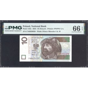 10 Złotych 2025, seria CN - PMG 66 EPQ