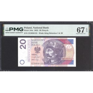 20 zlotych 2025, CE Series – transitional series – PMG 67 EPQ