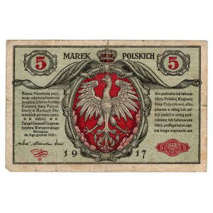 5 Polish Marks, 1916, General, Series B