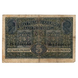 5 Polish Marks, 1916, General, Series B
