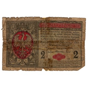 2 Polish Stamps, 1916, General, Series A