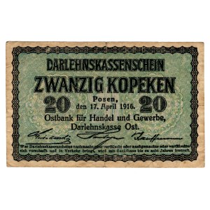 Poznań, 20 kopecks, 1916