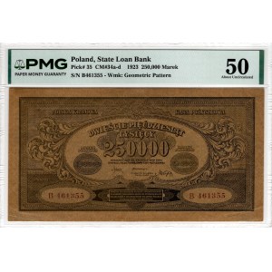 250,000 Polish Marks, 1923, Series B - PMG 50