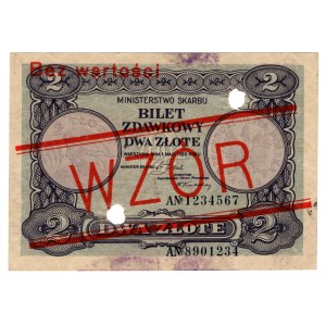 Single-use ticket, 2 zlote, 1925, Series A, WZÓR with perforation