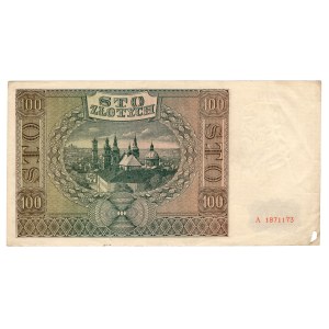100 zlotych, 1941, Series A — stamped “WARSAW DISTRICT / COMMAND OF GROUP IV”
