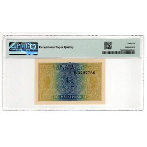 1/2 Polish Stamp, 1916, General, Series B - PMG 66 EPQ