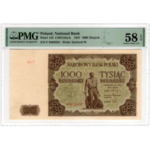 1000 Złotych, 1947, seria F - PMG 58 EPQ
