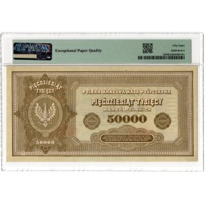 50,000 Polish Marks, 1922, T Series - PMG 58 EPQ
