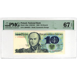 10 Złotych 1982, seria L - PMG 67 EPQ