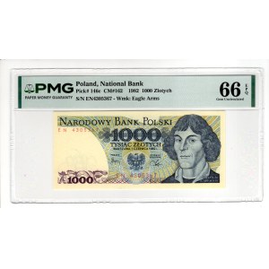 1,000 zloty, 1982, EN series - PMG 66 EPQ