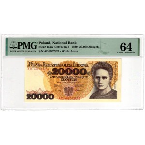 20 000 Złotych 1989, seria AD - PMG 64