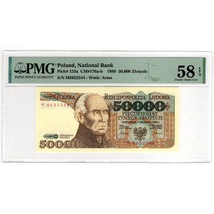 50 000 Złotych 1989, seria M - PMG 58 EPQ