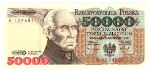 50 000 Złotych 1993, seria A - pierwsza seria, rzadka