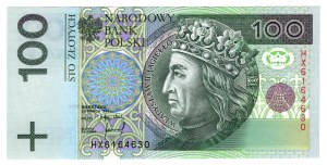 100 złotych 1994, seria HX - BEZ HOLOGRAMU