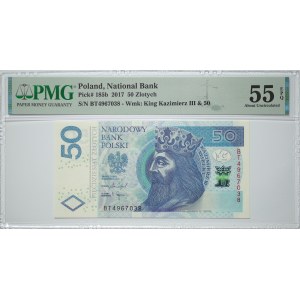 50 Złotych 2017, seria BT - PMG 55 EPQ
