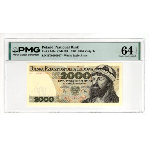 2,000 Złoty, 1982, BT series - PMG 64 EPQ