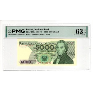5,000 Złoty, 1988, CU series - PMG 63 EPQ