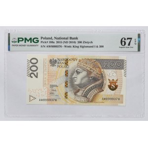 200 zlotych 2015, AW Series - PMG 67 EPQ