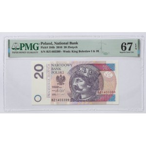 20 zlotych 2016, BZ series - PMG 67 EPQ