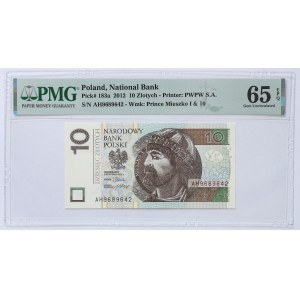 10 Złotych 2016, seria AH - PMG 65 EPQ