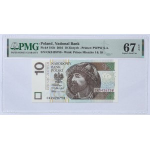 10 zlotych 2016, CK series - PMG 67 EPQ