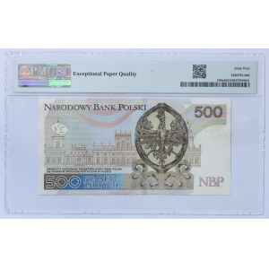 500 zlotých 2016, séria AA 6333336 – RADAR – PMG 65 EPQ