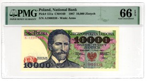 10 000 Złotych 1987, seria A - pierwsza seria - PMG 66 EPQ