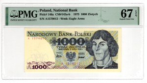1 000 Złotych 1975, seria A - pierwsza seria - PMG 67 EPQ