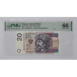 20 Złotych 2012, seria AA - PMG 66 EPQ