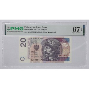 20 Złotych 2012, seria AA - PMG 67 EPQ