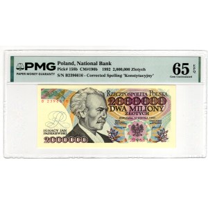 2 Miliony Złotych 1992, seria B - PMG 65 EPQ
