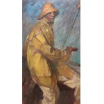 Harry Schultz (1874 Elbląg - 1958 Hausham), Autoportret przy sterze