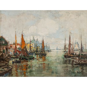 Otto Hamel (1866, Erfurt – 1950, Lohr), Boats at the Waterfront