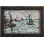 Eugen Dekkert (1865, Szczecin – 1956, Garmisch-Partenkirchen), Steamships in the Harbor