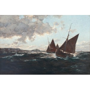 Erwin Wilhelm Carl Günther (1864, Hamburg – 1927, Düsseldorf), Fishing Boats off the Coast, 1916