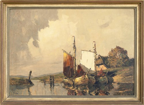 Rudolf Priebe (1889 - 1956 Rudolfstadt), Łodzie przy brzegu