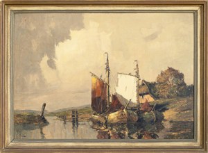 Rudolf Priebe (1889 - 1956 Rudolfstadt), Łodzie przy brzegu