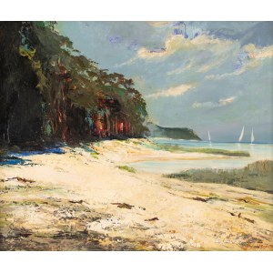 Zbigniew Litwin (1914, Stanisławowo v Podolí – 2001, Gdynia), Pohľad na pláž v Sopote, 1989
