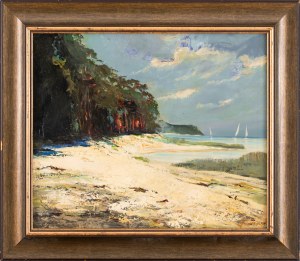 Zbigniew Litwin (1914 Stanisławowo na Podolu- 2001 Gdynia), Widok plaży w Sopocie, 1989