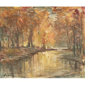 Marian Mokwa (1889, Malary – 1987, Sopot), Autumn Landscape