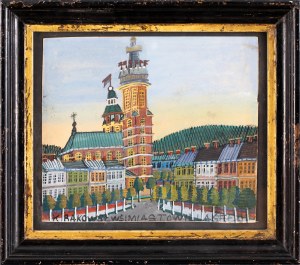 Nikifor Krynicki (1895 Krynica Zdrój - 1968 Folusz), Widok Krakowa, k. l. 50. XX w.