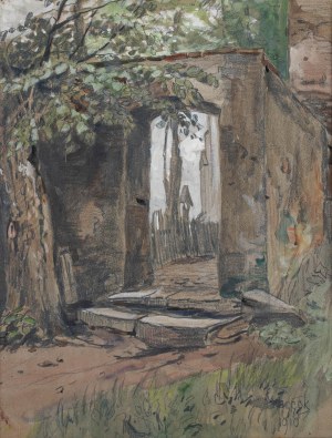 Marie Seeck (1861-1935), Pejzaż z bramą, 1910