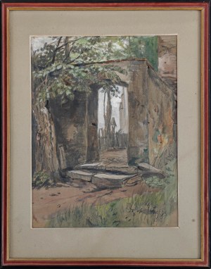 Marie Seeck (1861-1935), Pejzaż z bramą, 1910