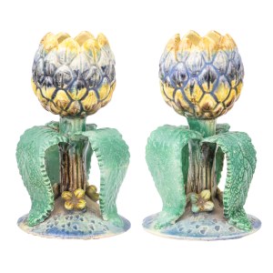 A pair of artichoke-shaped candlesticks, France, 18th century