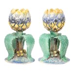 A pair of artichoke-shaped candlesticks, France, 18th century