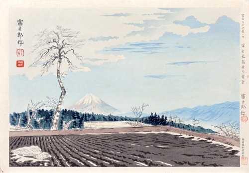 Tomikichirō Tokuriki (1902-2000), Wzgórza Fujimi, z serii: Trzydzieści sześć widoków Góry Fuji, wyd. pierwsze Uchida, Japonia, 1939/1940 r.