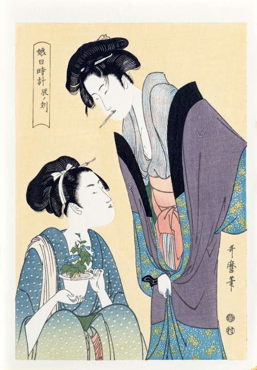 Kitagawa Utamaro (1753-1806), Godzina Smoka (8 rano), z serii: Zegar słoneczny młodych kobiet, wyd. Yuyudo, Japonia, okres Showa, ok. 1970 r.
