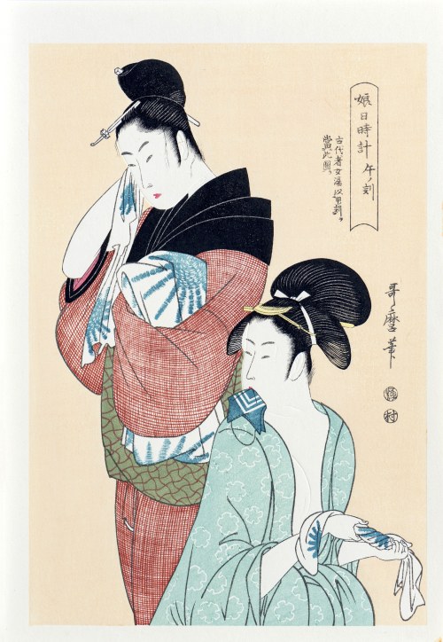 Kitagawa Utamaro (1753-1806), Godzina konia (południe), z serii: Zegar słoneczny młodych kobiet, wyd. Yuyudo, Japonia, okres Showa, ok. 1970 r.
