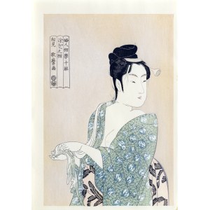Kitagawa Utamaro (1753–1806), The Coquette Without Unnecessary Frills, from the series *Ten Types of Female Beauty*, published by Yuyudo, Japan, Showa period, ca. 1970.
