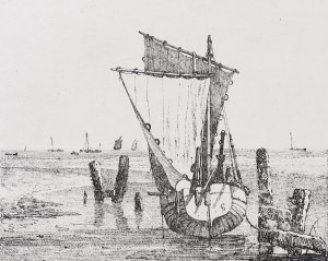 Samuel Prout (1783-1852), W Worthing, z serii: Szkice łodzi i krajobrazu nadmorskiego, wyd. Rudolph Ackerman, Londyn, 1816 r.